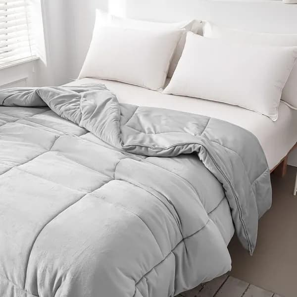소하임 겨울용 극세사 차렵이불 라이트그레이 SS 150x200cm 1개
