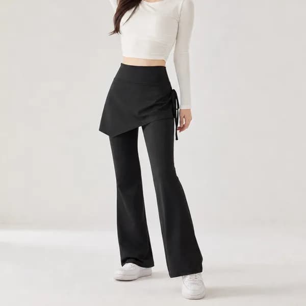 하니모아 랩스커트 부츠컷 레깅스 블랙 XL