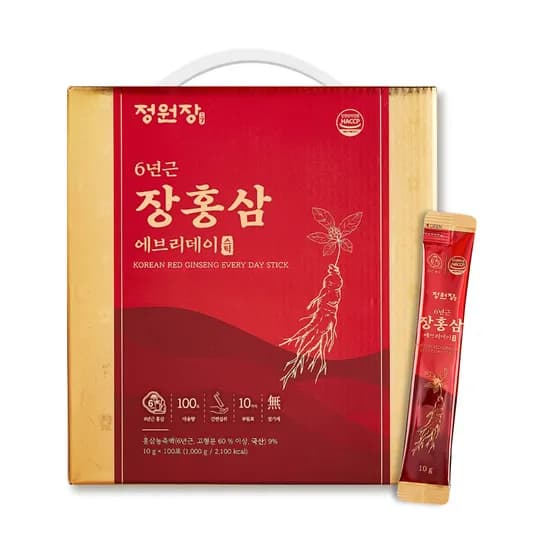 6년근 장홍삼 에브리데이 스틱 선물박스형, 10g, 100포, 3박스