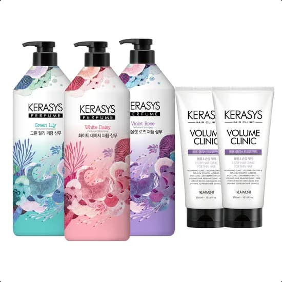 케라시스 퍼퓸 샴푸 그린릴리 1L 3개 외 트리트먼트 300ml 2개