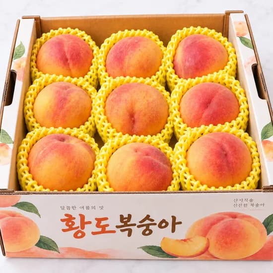 황도 복숭아 반말랑이 특품 2kg 1박스