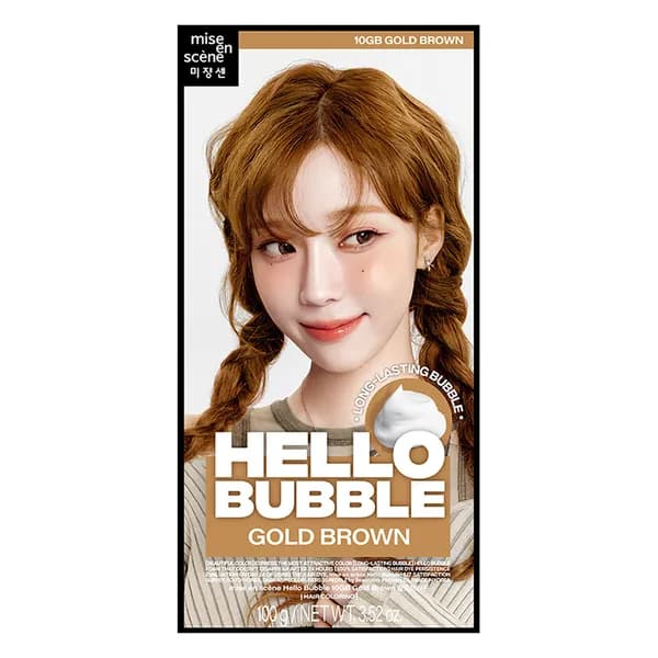 미쟝센 뉴 헬로버블 셀프 거품 염색약 10GB 골드브라운 100g 2개