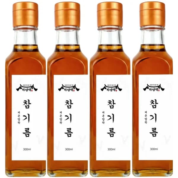 하남댁 저온압착 국내착유 통참깨 참기름 300ml 4병 29,900원
