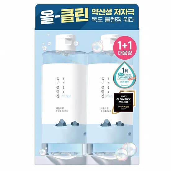 라운드랩 1025 독도 클렌징 워터 1+1 기획 800ml 총 2개