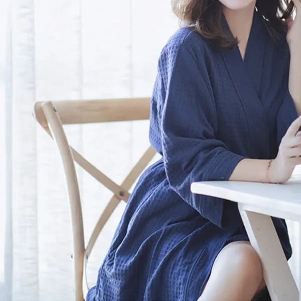 ECHOBELLE 남녀공용 와플 목욕가운 네이비 XL 1개 14,800원