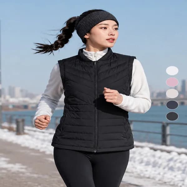 ZELA 여성 경량 웰론 패딩 조끼 미스트핏 W6WV03 차콜 100