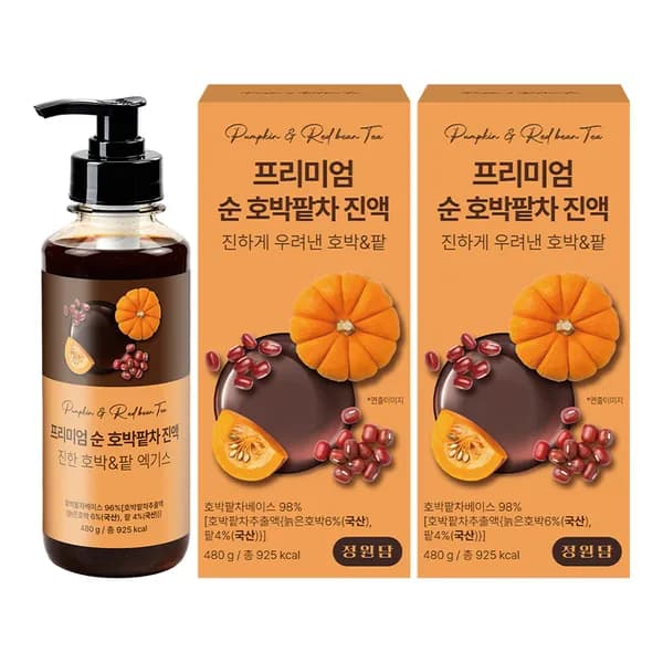 정원담 순 프리미엄 호박팥차 480ml 2개