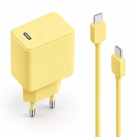 Nucle 팅글탱글 PD 20W 고속 충전기 60W C to C 초고속 케이블 레몬 1m 1세트