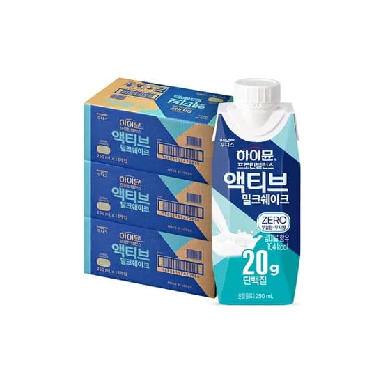 하이뮨 프로틴 밸런스 액티브 제로 밀크쉐이크 250ml 54개
