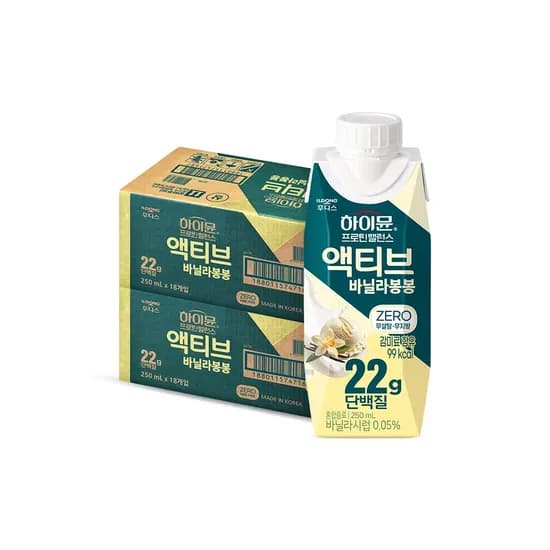 하이뮨 프로틴 밸런스 액티브 바닐라봉봉 제로 250ml 18개