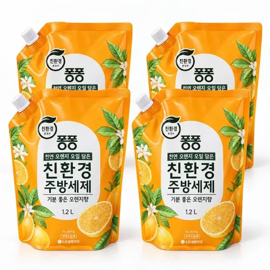 퐁퐁 친환경 주방세제 오렌지 1.2L 4개