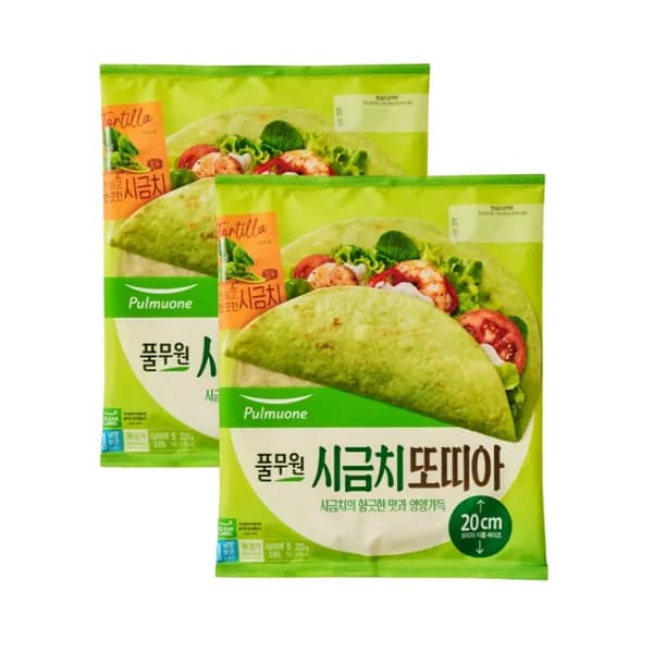 풀무원 시금치 또띠아 20cm 225g 2개