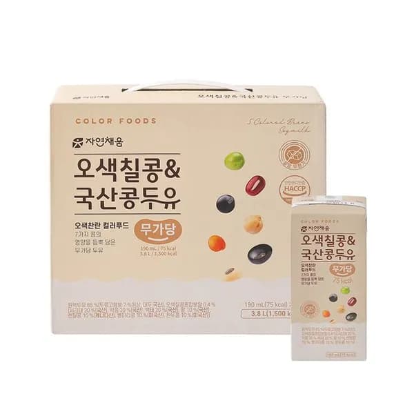 자연채움 오색칠콩&국산콩두유 무가당 190ml 20개