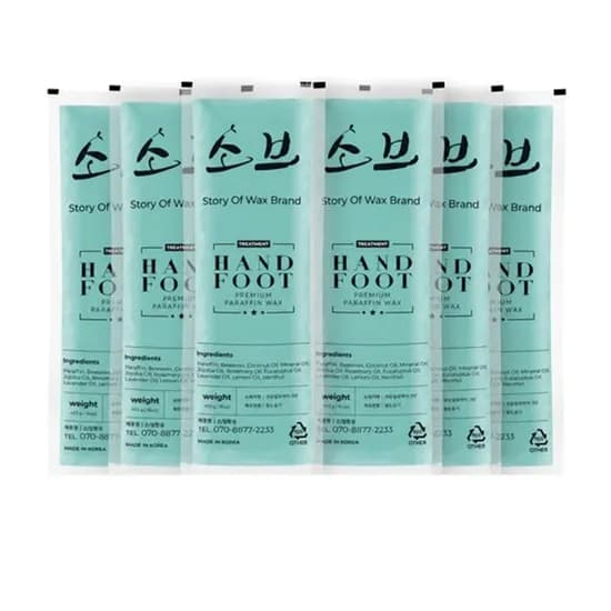 서흥바이오팜 아로마스파 소브 파라핀베스 왁스 보습리필 민트향 453g 6팩 2개