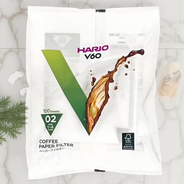 하리오 V60 종이필터 02 화이트, VCF-02-100W, 100개입, 1개