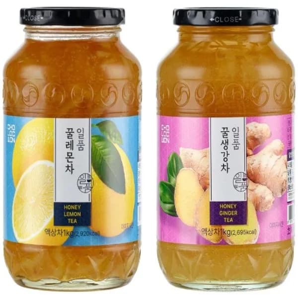 초록원 일품 꿀레몬차 1kg + 일품 꿀생강차 1kg, 2개