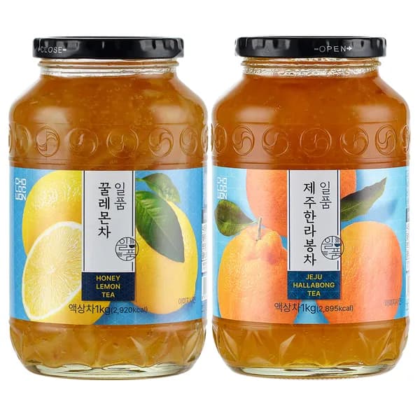 초록원 일품 꿀레몬차 1kg + 일품 제주한라봉차 1kg, 2개