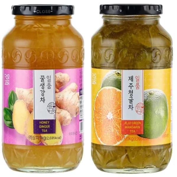 초록원 일품 꿀생강차 1kg + 일품 제주청귤차 1kg, 2개 15,800원