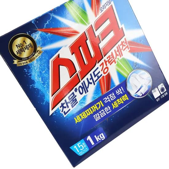 애경 스파크 가루세탁세제 일반 드럼용 1kg 1개
