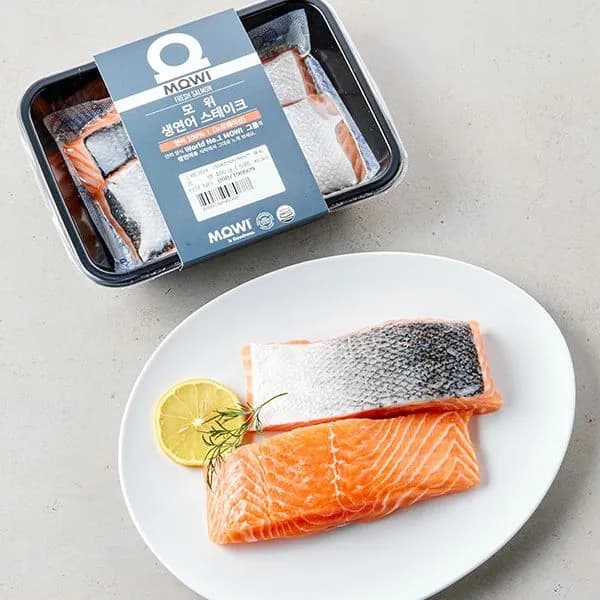 MOWI 노르웨이산 생연어 스테이크 400g 2조각