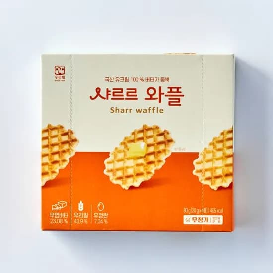 우리밀 샤르르 와플 80g 1개