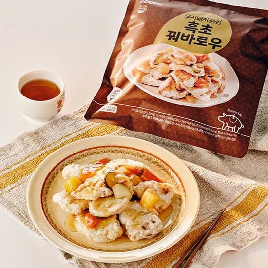 무항생제 우리돼지 등심 흑초 꿔바로우 530g 1개