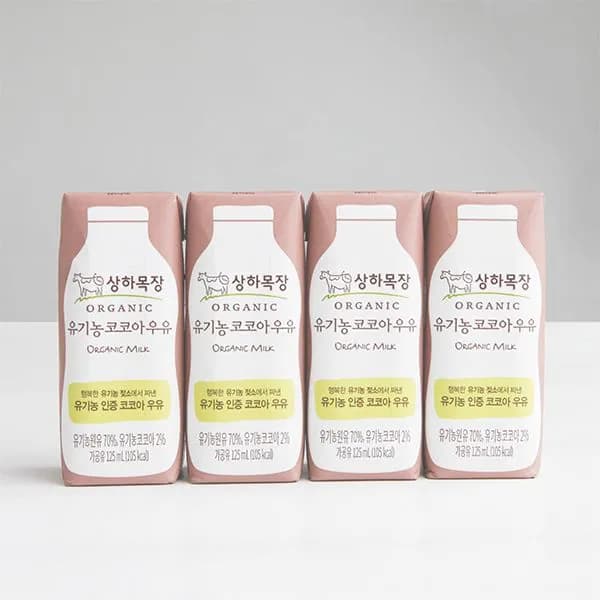상하목장 유기농 코코아우유 125ml 4개