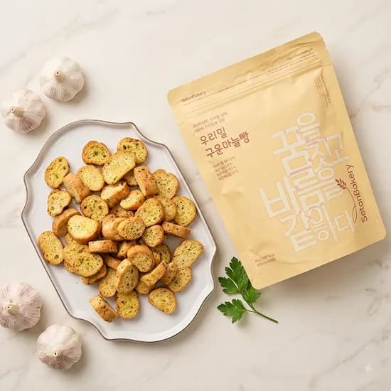 우리밀 마늘빵 과자 70g 1개