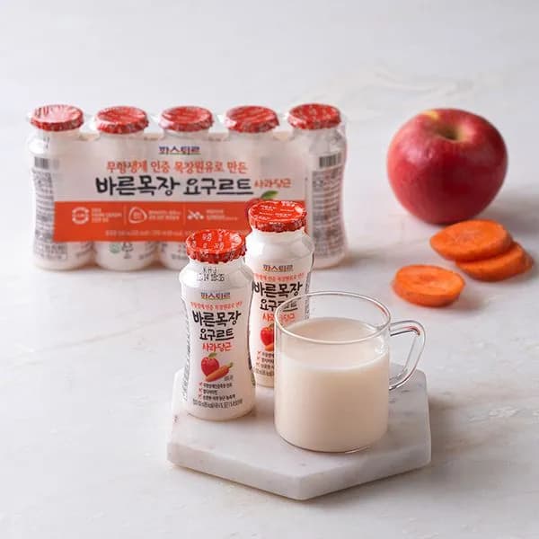 바른목장 무항생제 요구르트 사과당근 100ml 5입