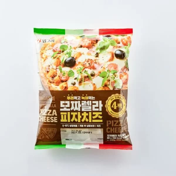 빙그레 모짜렐라 피자치즈 60g 4개