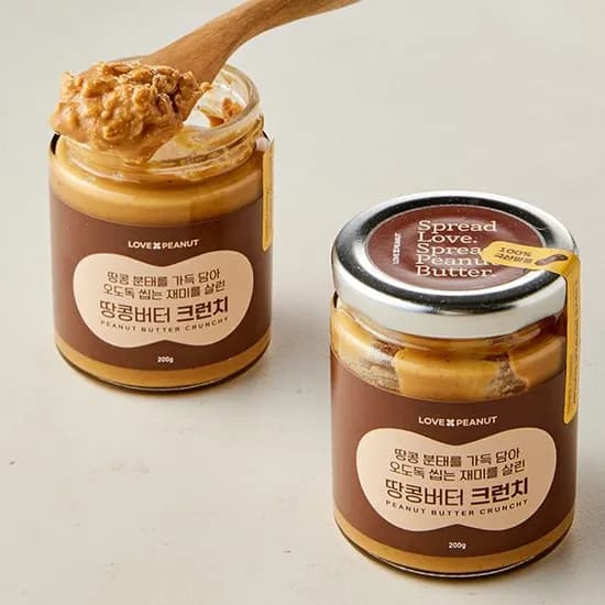 러브앤피넛 100% 국내산 땅콩버터 크런치 200g 1개 14,800원
