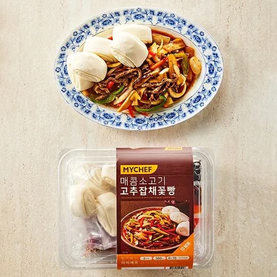 마이셰프 매콤소고기 고추잡채꽃빵 2인분 1개