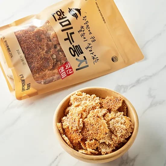 황동판에 구운 현미누룽지 500g 1개