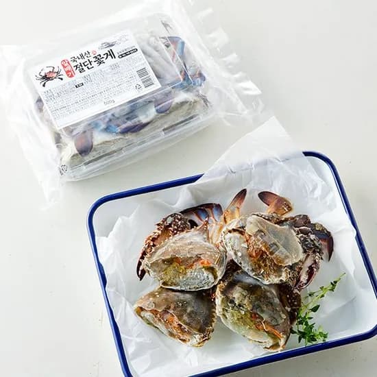 국내산 알배기 절단 암꽃게 500g 1개