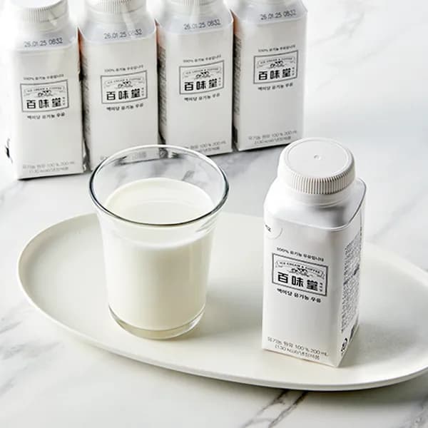 백미당 유기농 우유 200ml 4입 1개