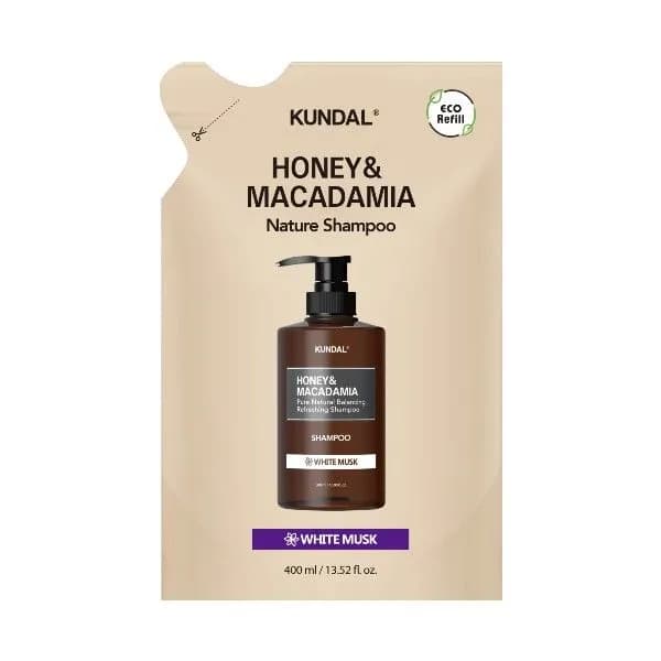쿤달 허니 앤 마카다미아 네이처 샴푸 화이트머스트 400ml 리필용 1개입