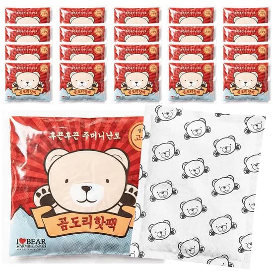 쟈니베어 곰도리 고급형 핫팩 중대형 95g 24시간 지속 20개 8,970원