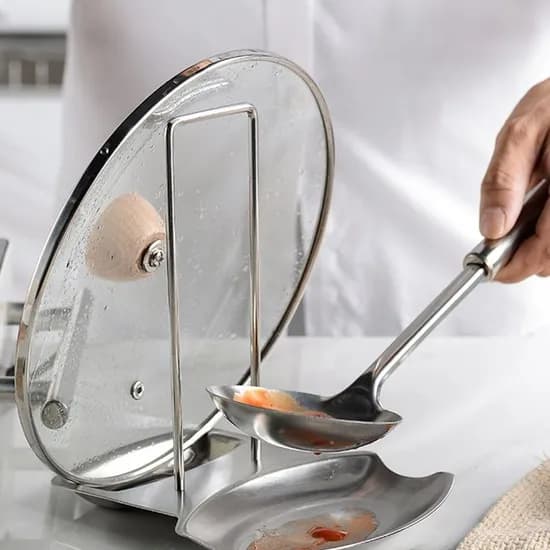 마칸 스테인리스 국자 받침 냄비뚜껑 거치대 20cm 1개