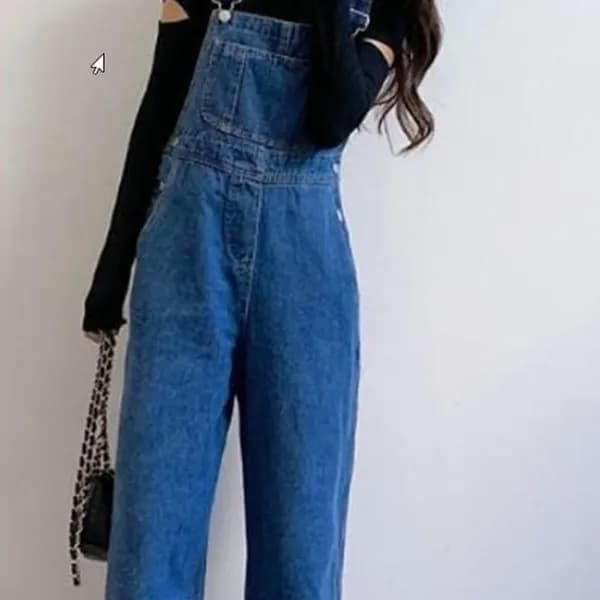 빈티지 데님 멜빵 바지 진청 XL 1개