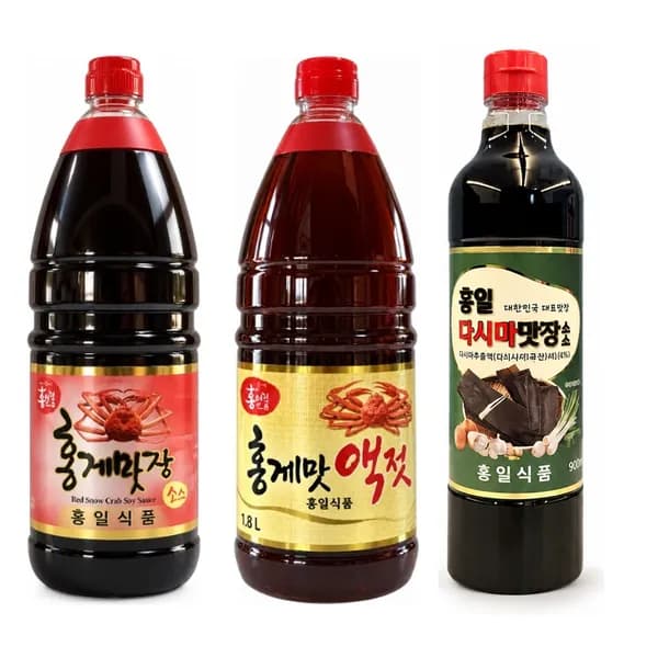 홍일식품 홍게간장레드 + 홍게맛액젓 1.8L 2병 + 다시마맛장 900ml 증정 1세트