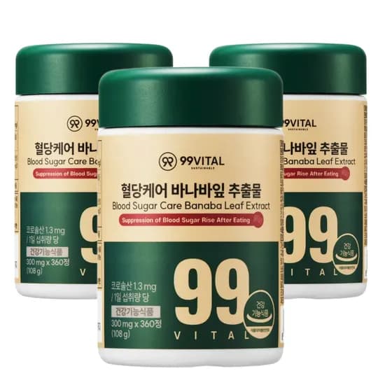 99VITAL 혈당케어 바나바잎 추출물 360정 3개