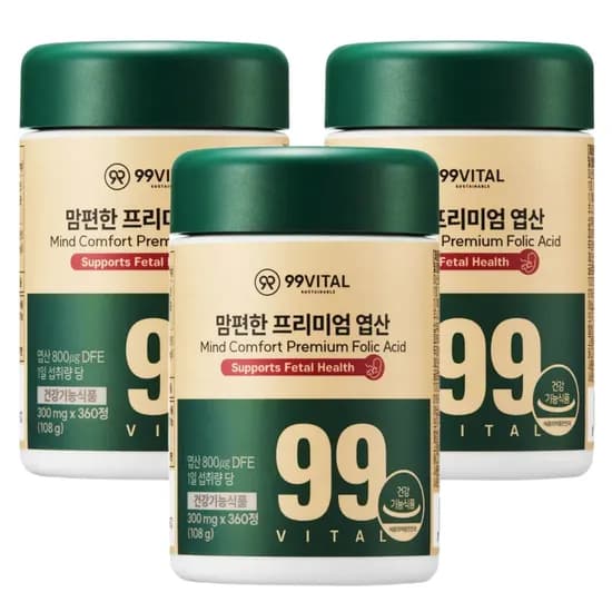 99 VITAL 맘편한 프리미엄 엽산 360정 3개