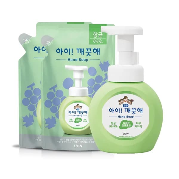 아이깨끗해 핸드워시 청포도 250ml 1개 + 리필 200ml 2개