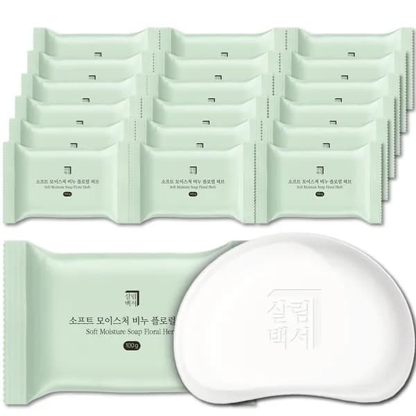 살림백서 소프트 모이스처 비누 올인원 클렌징 100g 20개입