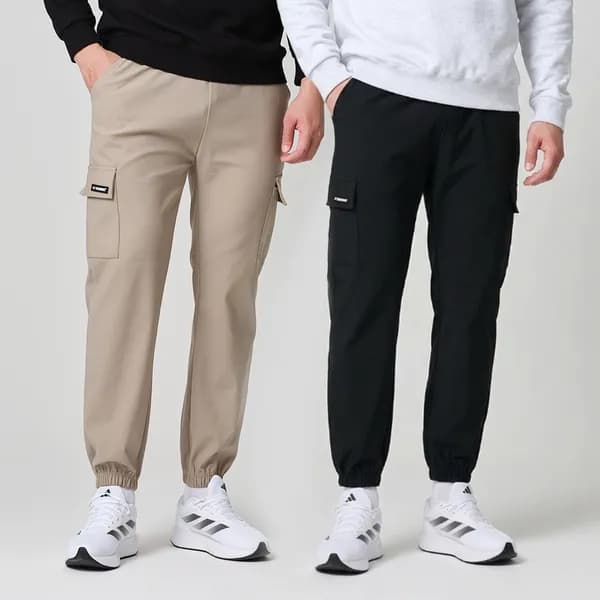 필드웍스 남성 봄가을용 카고 조거 팬츠 블랙·그레이 2XL 2개