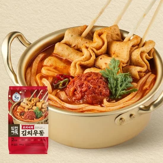삼진어묵 꼬치어묵 김치우동 냉동 496g 3개