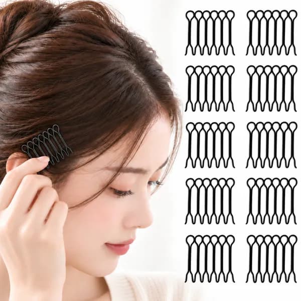 올림머리 잔머리 스프링 고정핀 블랙 10개