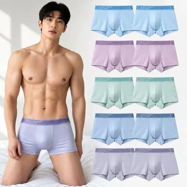 남성 팬티 10장세트 + 휴대용 속옷 파우치 2개, 혼합, 110, 10종, 1세트