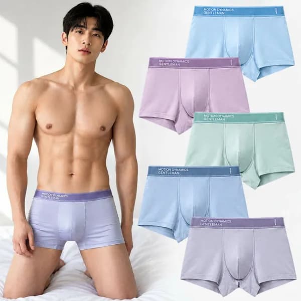 남성 팬티 5종세트 + 휴대용 속옷 파우치