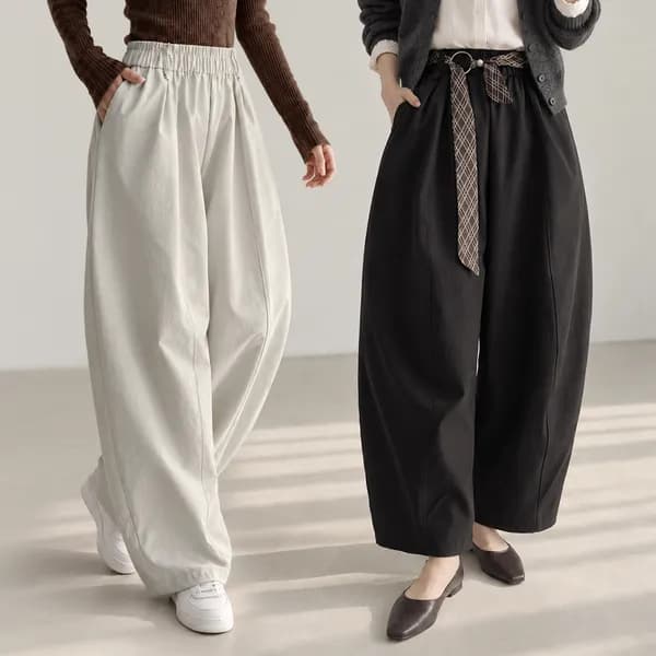 입체 벌룬 벨트 와이드 팬츠 블랙 FREE 1장 16,700원